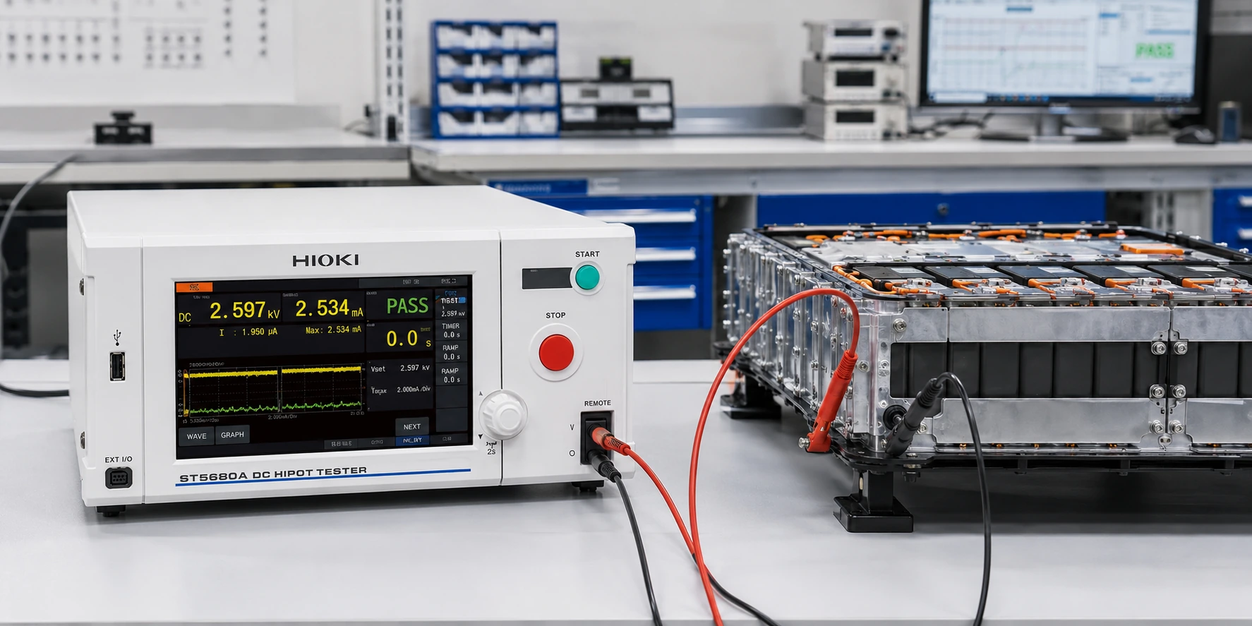 ST5680A phân tích dạng sóng khi test pin EV